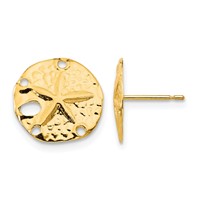 14K Madi K Sand Dollar Post Earrings view 1
