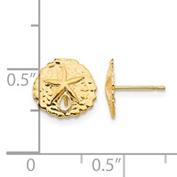 14K Yellow Gold Madi K Sand Dollar Post Earrings view 4