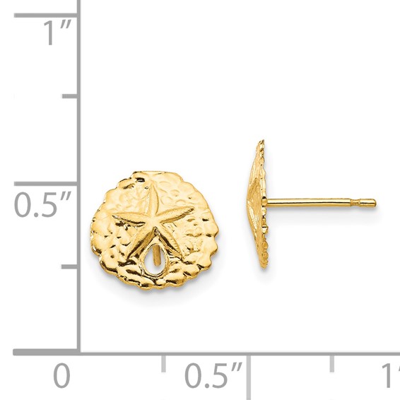 14k Madi K Sand Dollar Childrens Post Earrings