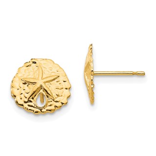 14k Madi K Sand Dollar Childrens Post Earrings