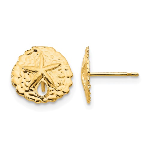 14K Yellow Gold Madi K Sand Dollar Post Earrings