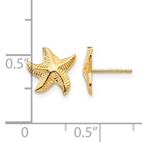 14K Yellow Gold Madi K Starfish Post Earrings view 4