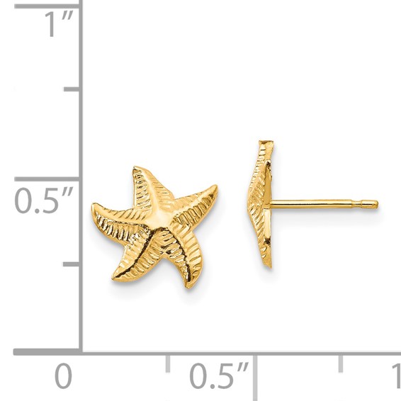 14k Madi K Starfish Childrens Post Earrings