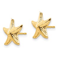 14K Yellow Gold Madi K Starfish Post Earrings view 2