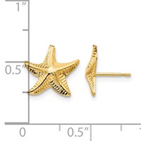 14K Yellow Gold Madi K Starfish Post Earrings view 4