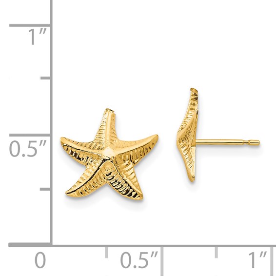 14k Madi K Starfish Childrens Post Earrings