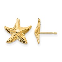 14K Yellow Gold Madi K Starfish Post Earrings view 1
