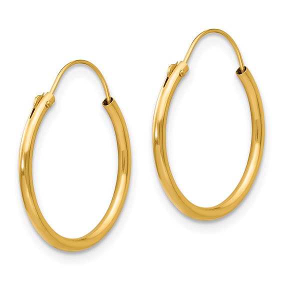 14k Madi K 1.3x16mm Endless Hoop Earrings