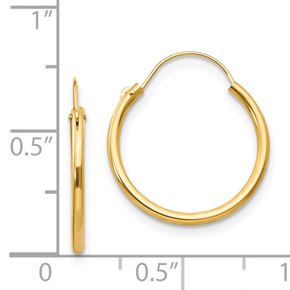 14k Madi K 1.3x16mm Endless Hoop Earrings