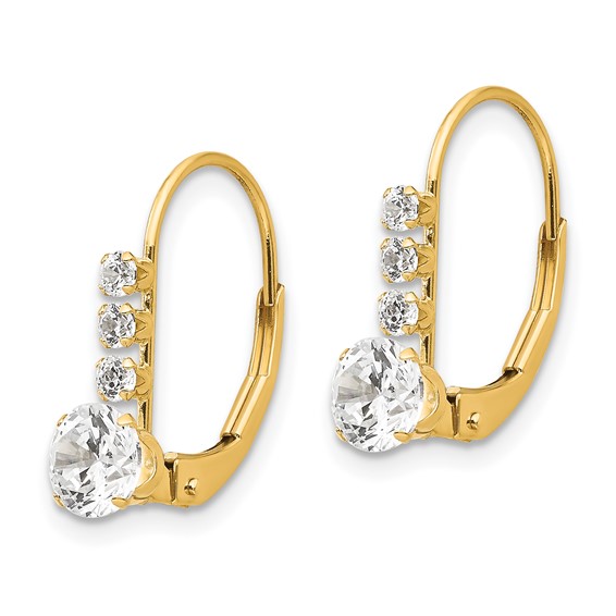 14k Madi K CZ Leverback Earrings
