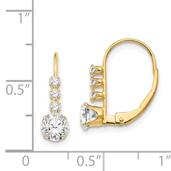14k Madi K CZ Leverback Earrings