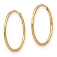 14K Yellow Gold Madi K 1x 14mm Endless Hoop Earrings view 2