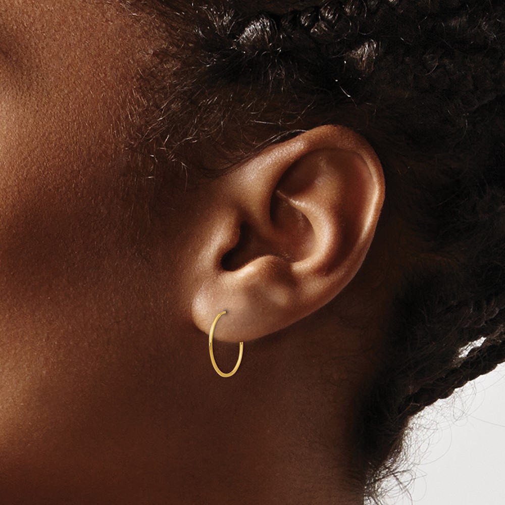 14k Madi K 1mm Hoop Earrings (SE2165)