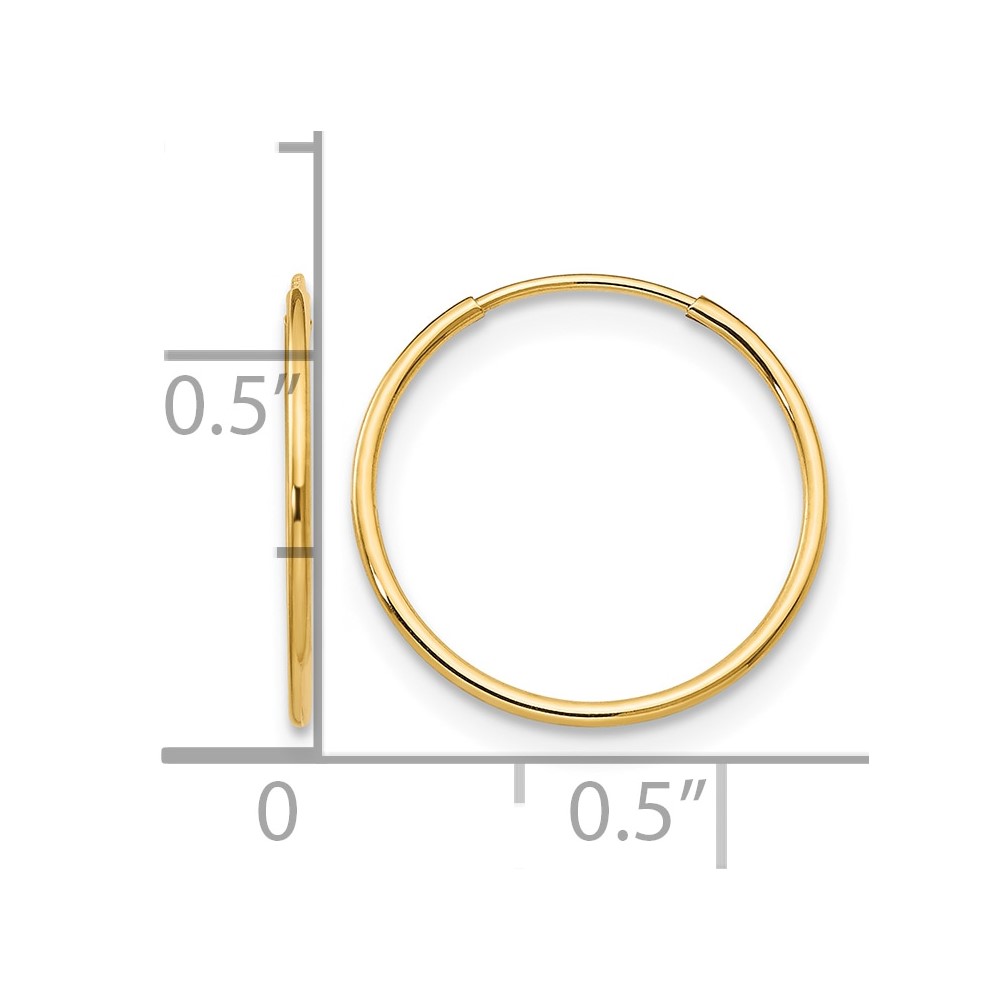 14k Madi K 1mm Hoop Earrings (SE2165)