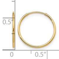 14K Yellow Gold Madi K 1x 14mm Endless Hoop Earrings view 4