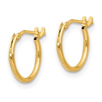 14K Yellow Gold Madi K 1x10mm Hoop Earrings view 2