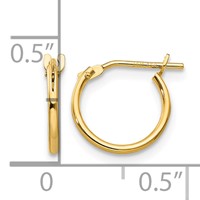 14K Yellow Gold Madi K 1x10mm Hoop Earrings view 4