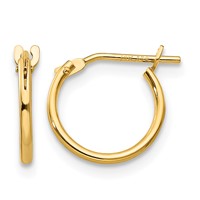 14K Yellow Gold Madi K 1x10mm Hoop Earrings view 1