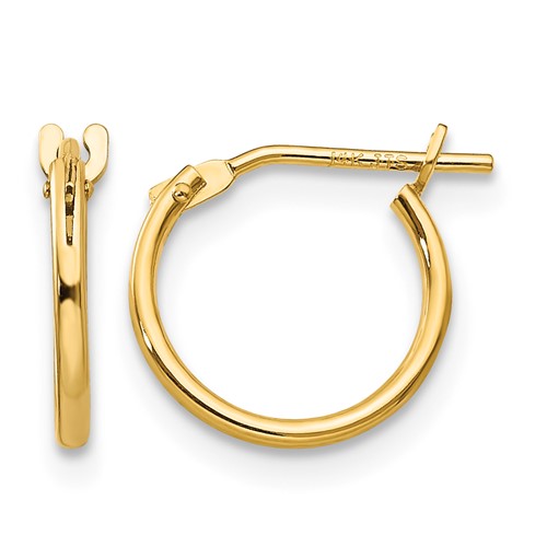 14K Yellow Gold Madi K 1x 10mm Hoop Earrings