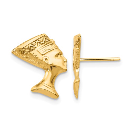 14K Yellow Gold Madi K Nefertiti Post Earrings