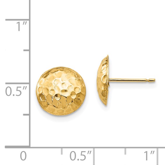 14k Madi K Hammered 9mm Button Post Earrings