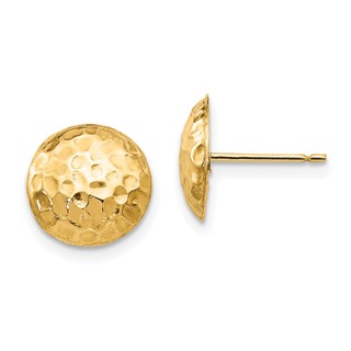 14k Madi K Hammered 9mm Button Post Earrings