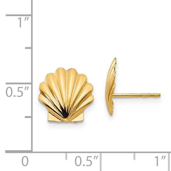 14k Madi K Shell Childrens Post Earrings