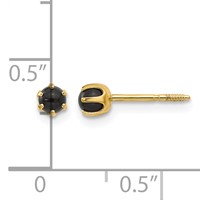 14K Yellow Gold Madi K 3.00mm Onyx Post Earrings view 4