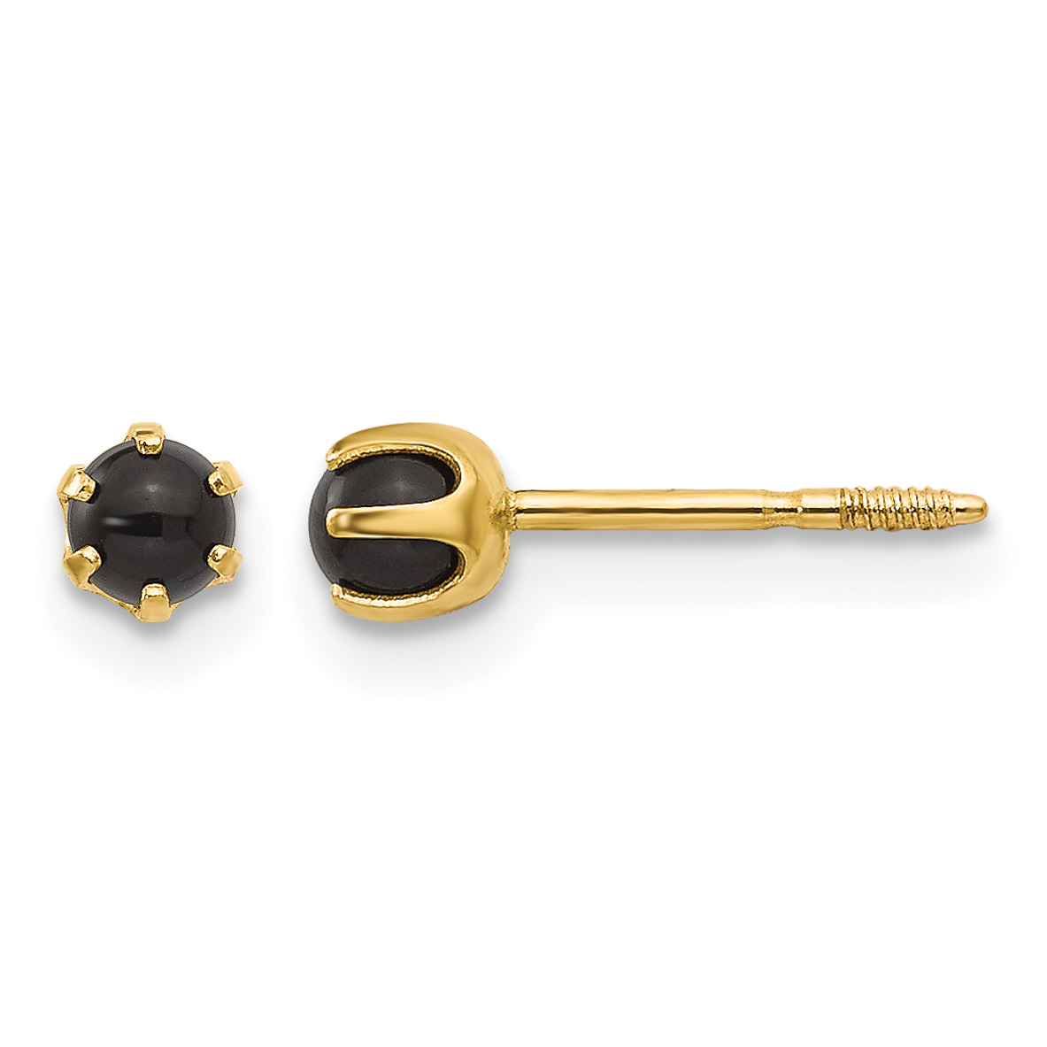 14k Madi K 3mm Onyx Post Earrings (SE2200)