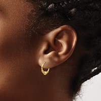 14K Yellow Gold Madi K 10mm Endless Hoop Earrings with 4mm Bead view 3