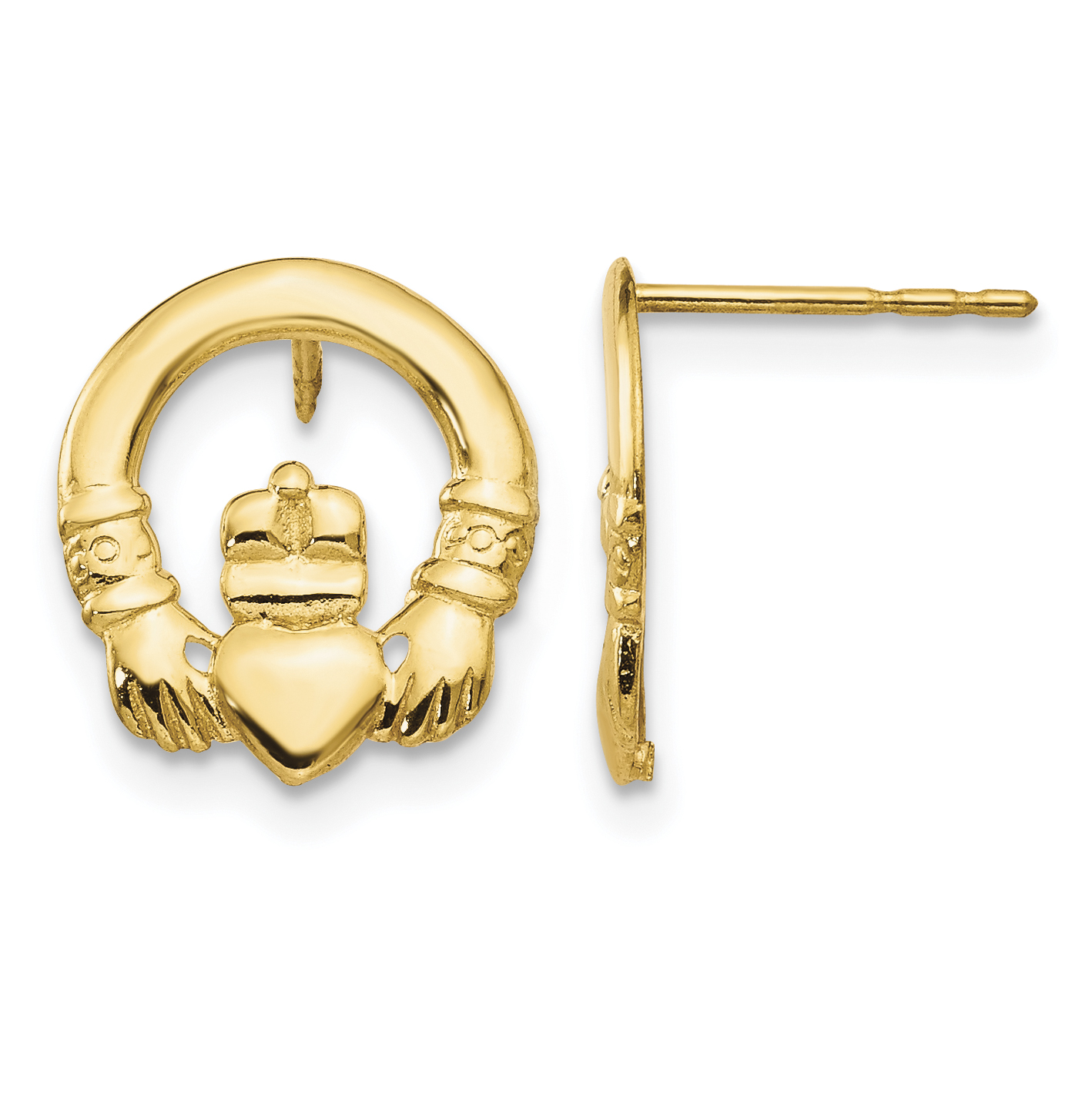 14k Madi K Claddagh Post Earrings (SE2209)
