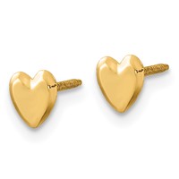 14K Yellow Gold Madi K 5.00mm Heart Screwback Post Earrings view 2