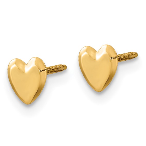 Gold Children's Heart Earrings