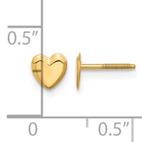 14K Yellow Gold Madi K 5.00mm Heart Screwback Post Earrings view 3