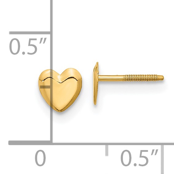 Gold Children's Heart Earrings