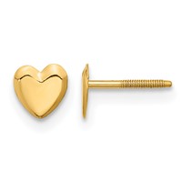 14K Yellow Gold Madi K 5.00mm Heart Screwback Post Earrings view 1