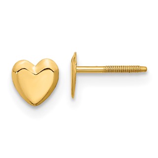 Gold Children's Heart Earrings
