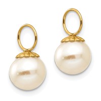 14K Yellow Gold Madi K 5mm Freshwater Cultured Pearl Hoop Enhancers view 2