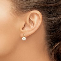 14K Yellow Gold Madi K 5mm Freshwater Cultured Pearl Hoop Enhancers view 3