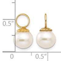 14K Yellow Gold Madi K 5mm Freshwater Cultured Pearl Hoop Enhancers view 4