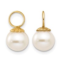 14K Yellow Gold Madi K 5mm Freshwater Cultured Pearl Hoop Enhancers view 1