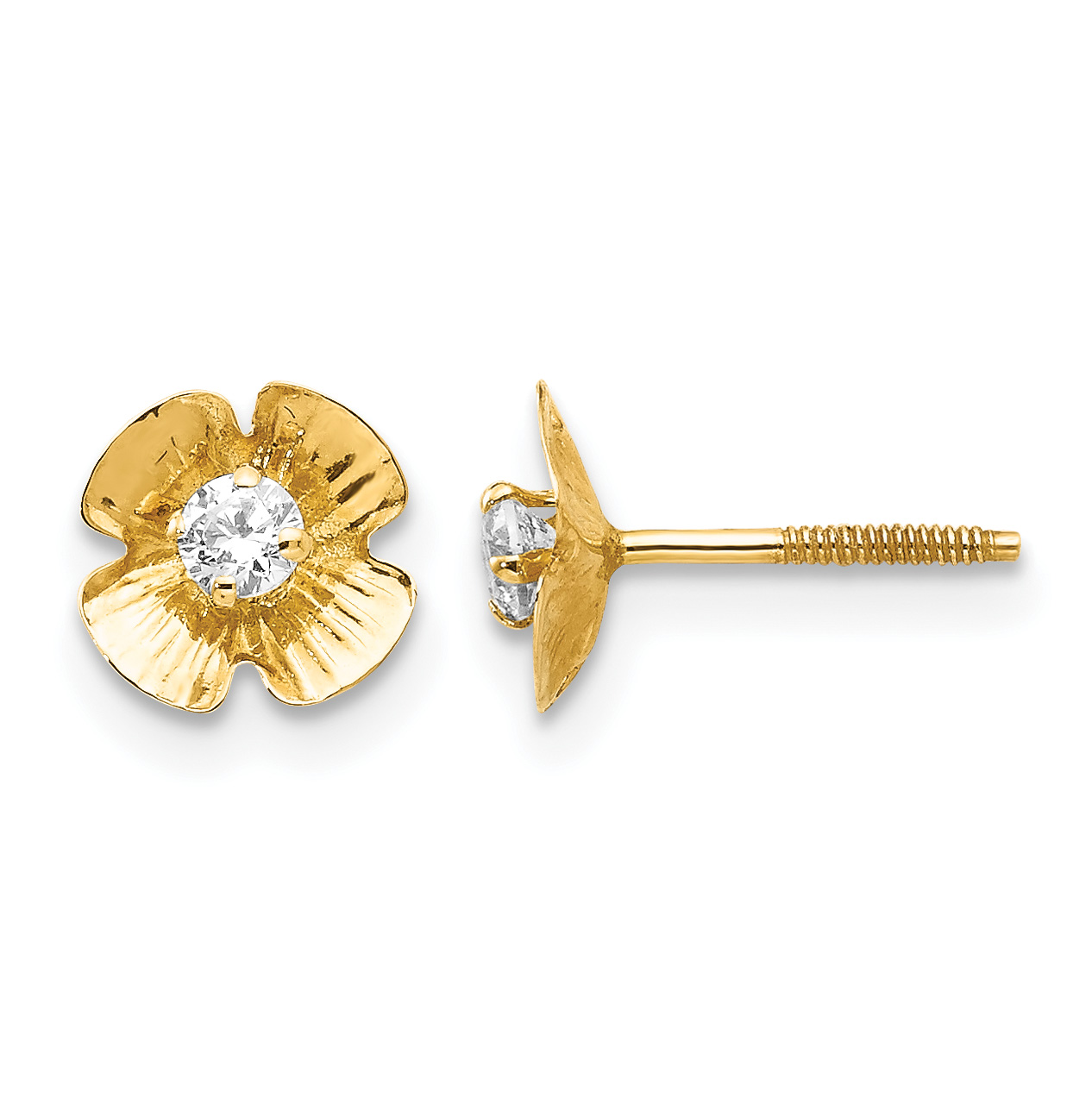 14k Madi K Flower 2.5mm CZ Post Earrings (SE2222)