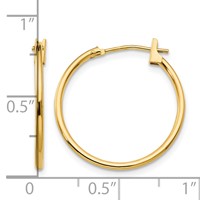 14K Yellow Gold Madi K 1x 21mm Hoop Earrings view 4