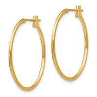 14K Yellow Gold Madi K 1x 26mm Hoop Earrings view 2
