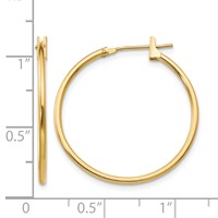 14K Yellow Gold Madi K 1x 26mm Hoop Earrings view 4