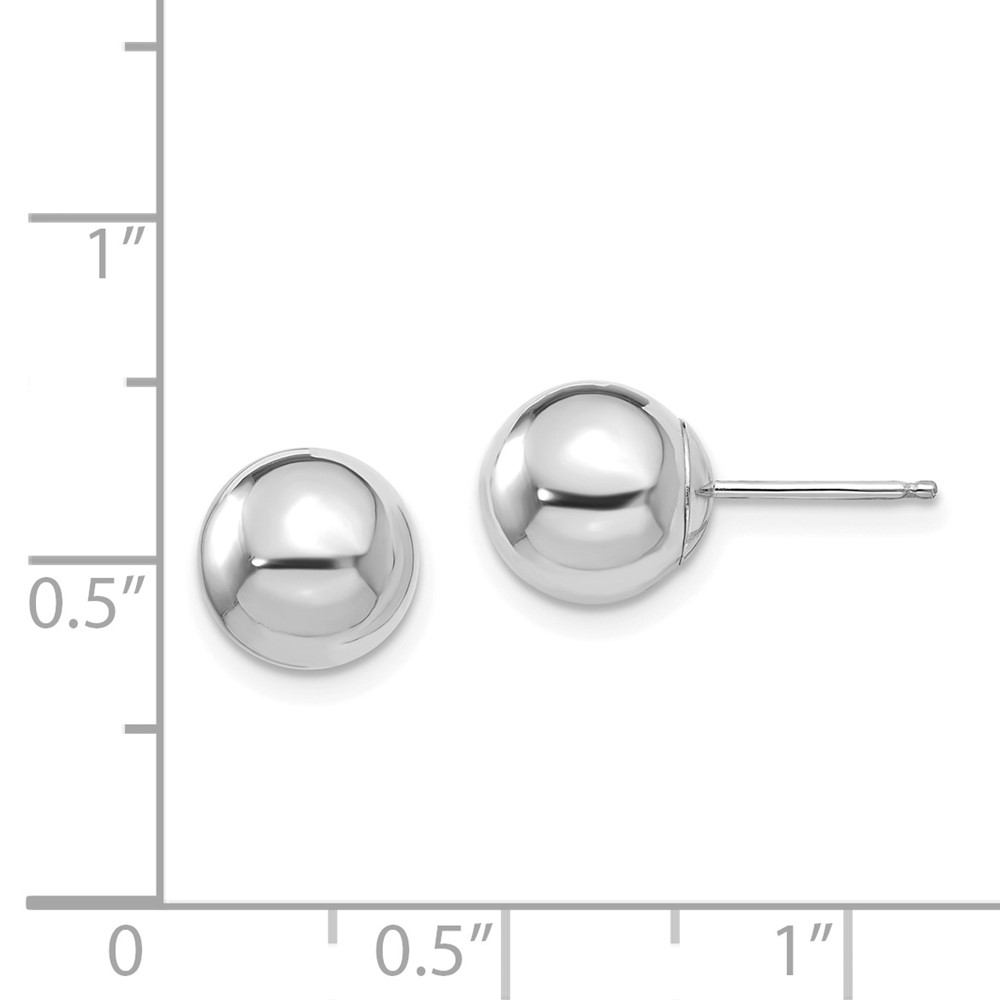14k White Gold Madi K Polished 8mm Ball Post Earrings (SE2249)