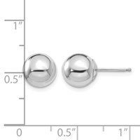 14K White Gold Madi K Polished 8mm Ball Post Earrings view 4