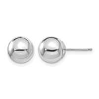 14K White Gold Madi K Polished 8mm Ball Post Earrings view 1