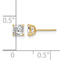 14K Madi K 4mm Square CZ Stud Post Earrings view 4