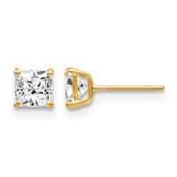 14K Madi K 4mm Square CZ Stud Post Earrings view 1